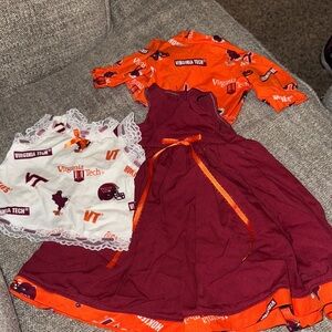 Handmade American Girl sized 18" Doll Virginia Tech 3 Clothing pieces Set